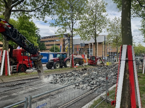 Werk aan tramrails is begonnen