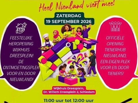 Wijkhuis Willem Dreesplein viert heropening tijdens festival voor heel Schiedam