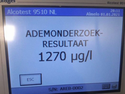 Stomdronken automobilist blaast nieuw record