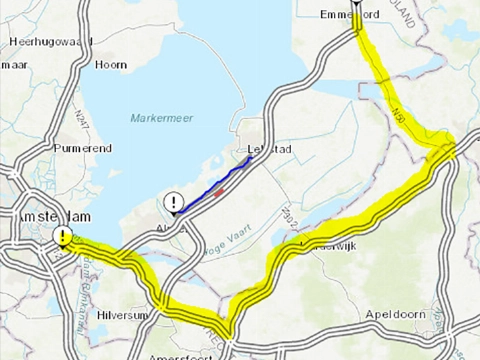 Code Oranje vanwege ijzel, A6 afgesloten