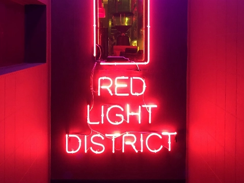 Sekswerkers demonstreren met peepshow op wielen in Den Haag