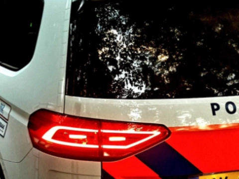 Automobilist met haast neemt verkeersregelaar op de motorkap