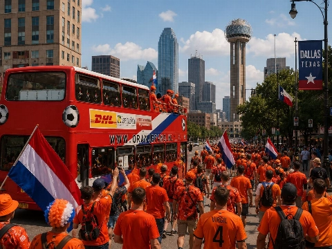 Oranjefans zijn al lekker op dreef in Dallas