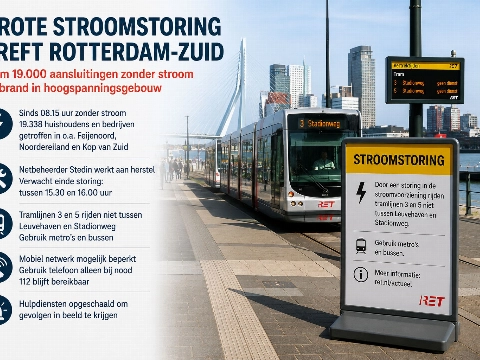 Grote stroomstoring treft duizenden huishoudens en bedrijven