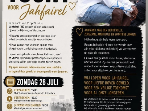 Stille tocht voor overleden Jahfairel na dodelijke schietpartij