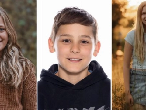 Ouders delen foto's van Olivia, Damian en Sarah: 'Drie kinderen voor altijd 12'