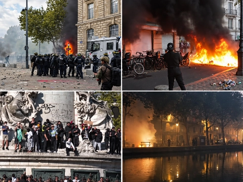 Stadhuis bestormd, winkels geplunderd en branden bij protesten in Parijs, Lyon en Marseille