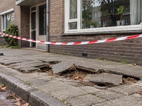 Zinkgaten door waterlek in Crooswijk, zeventig woningen zonder water