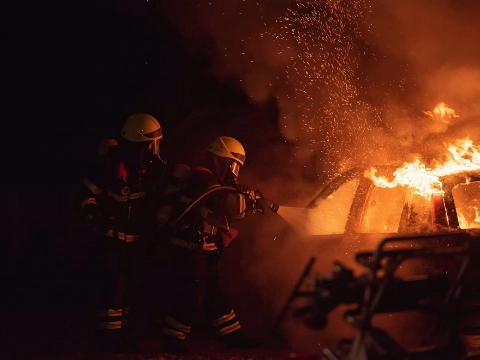 Geparkeerde auto volledig verwoest door brand